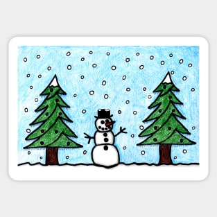 Snowman Greetings Sticker
